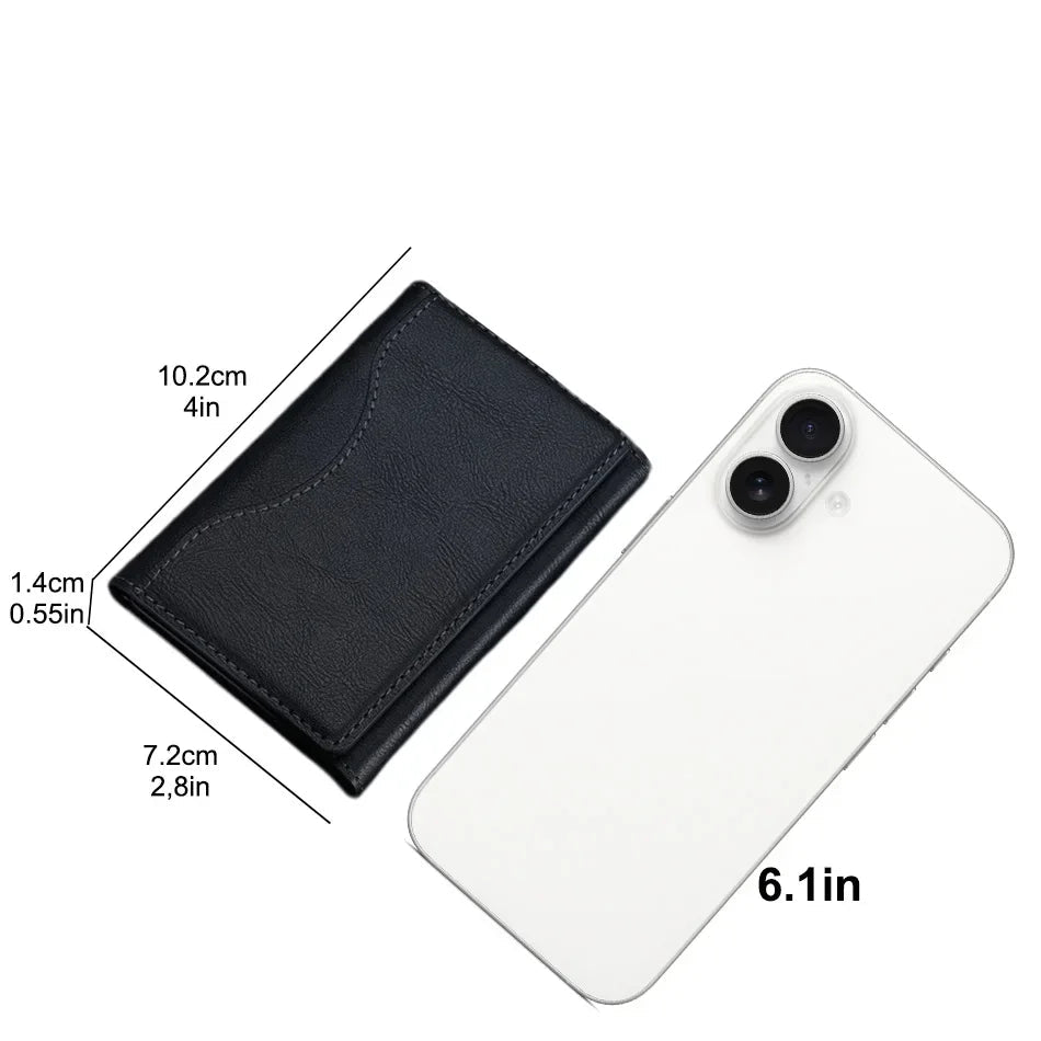 Trifold Magnetic Phone Wallet with Card Slots Compact - WO2MEN