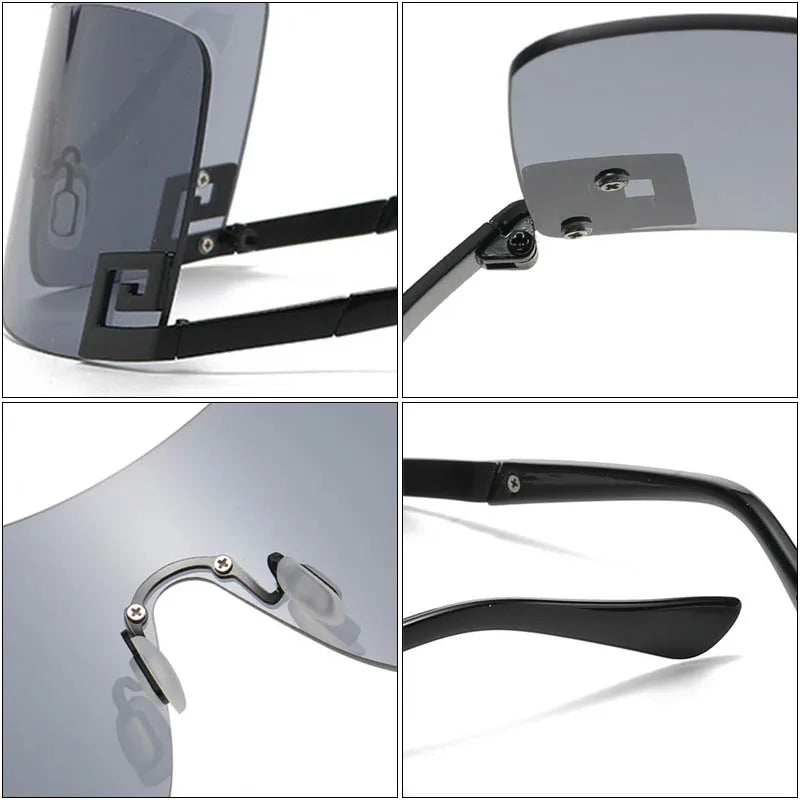Arc Shield Rimless Sunglasses UV400 Protection