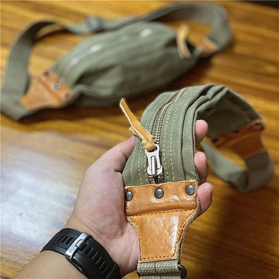 Chest Bag Crossbody Vintage Handmade Secure Zipper