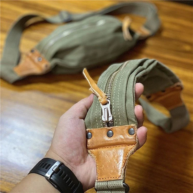 Chest Bag Crossbody Vintage Handmade Secure Zipper