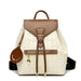 Backpack With Checkered Pattern And Flap Closure Design - Light Yellow