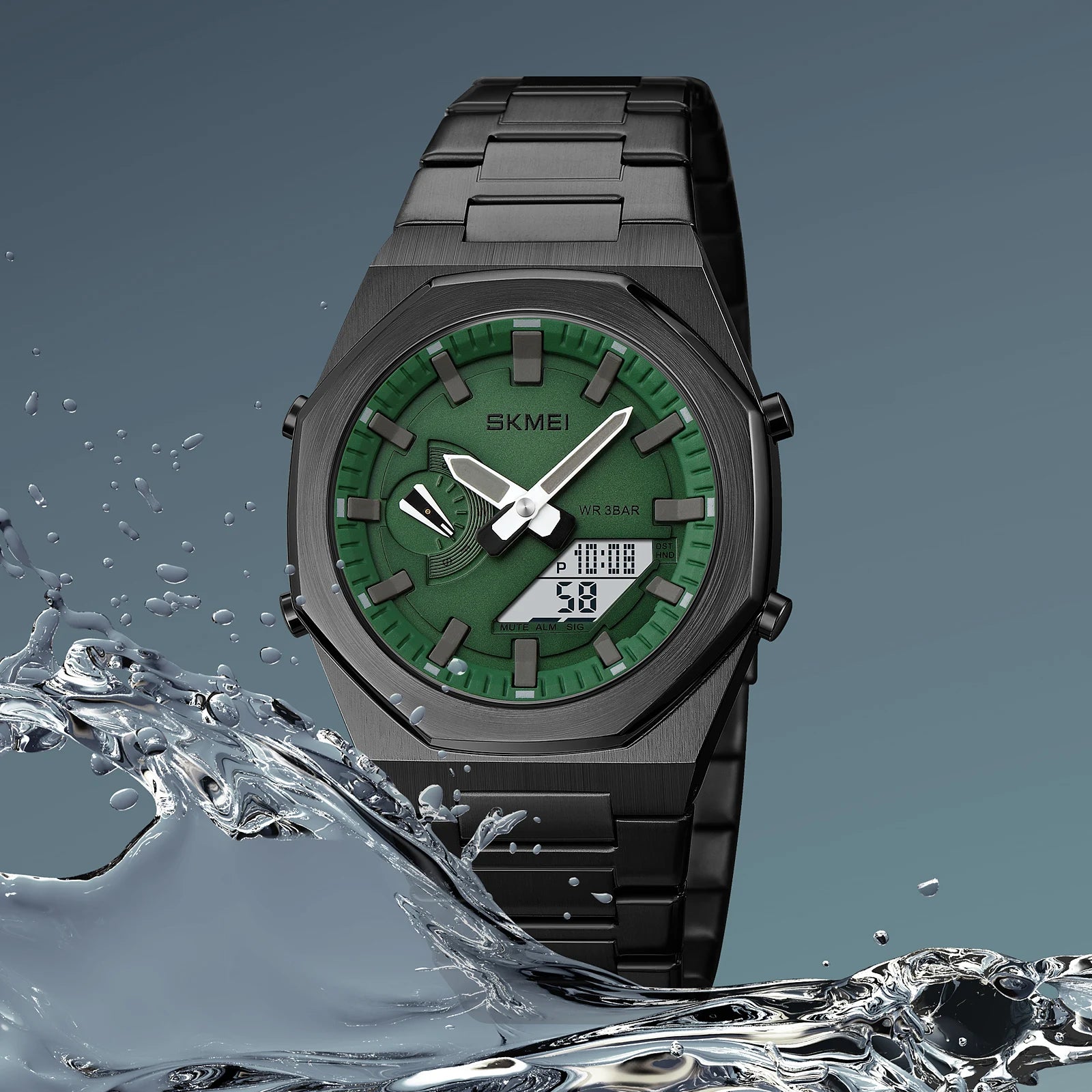 Stainless Steel Quartz Wristwatch for Men Digital