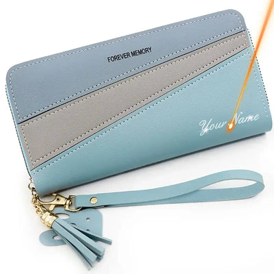 Wallet Colorblock Diagonal Design with Wrist Strap - WO2MEN