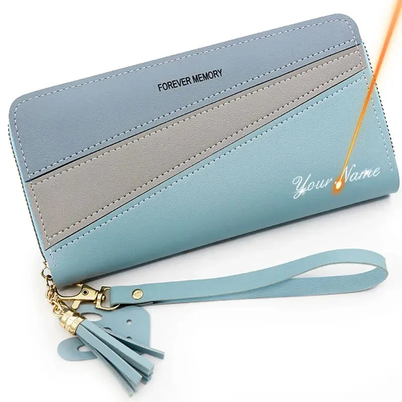 Wallet Colorblock Diagonal Design with Wrist Strap - WO2MEN