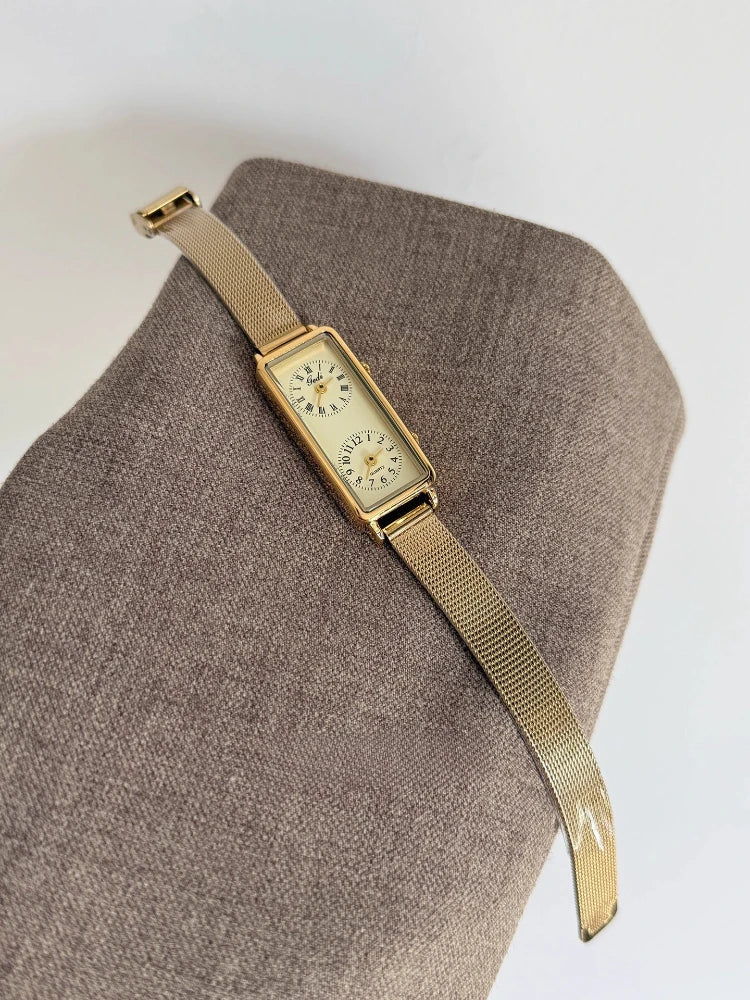 Watch Dual Movement Rectangular Dial Couture Timepiece - WO2MEN