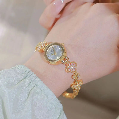 Elegant Floral Bracelet Watch with Dial Details
