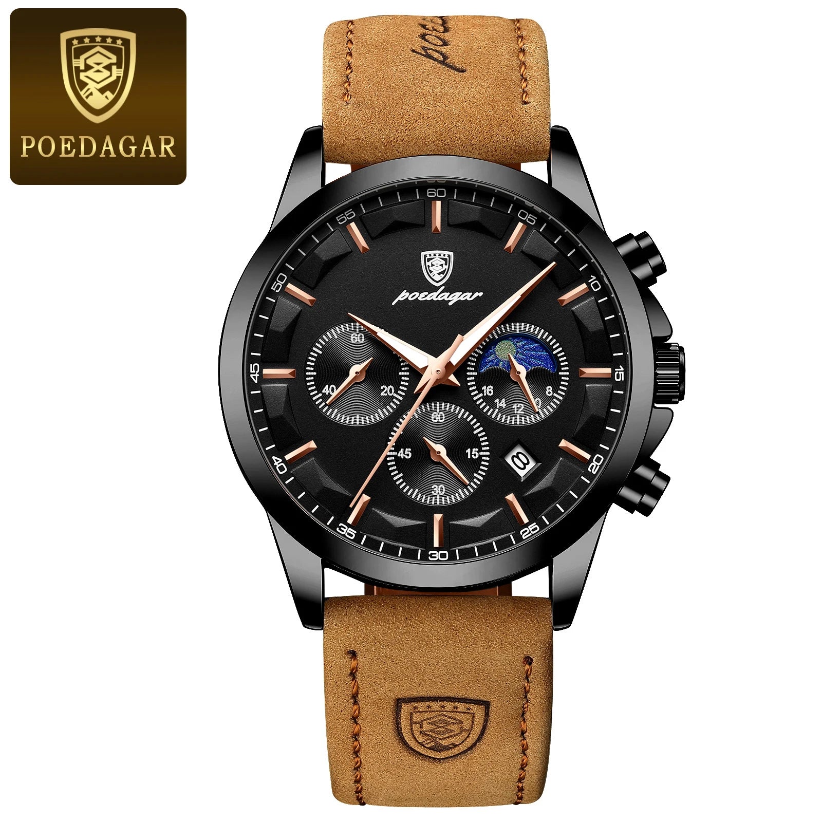 Luxor Chronograph Leather Wristwatch with Sapphire Dial