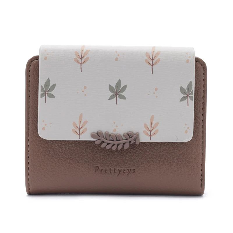 Floral Leaf Wallet with Card Holder Clasp Everyday - WO2MEN