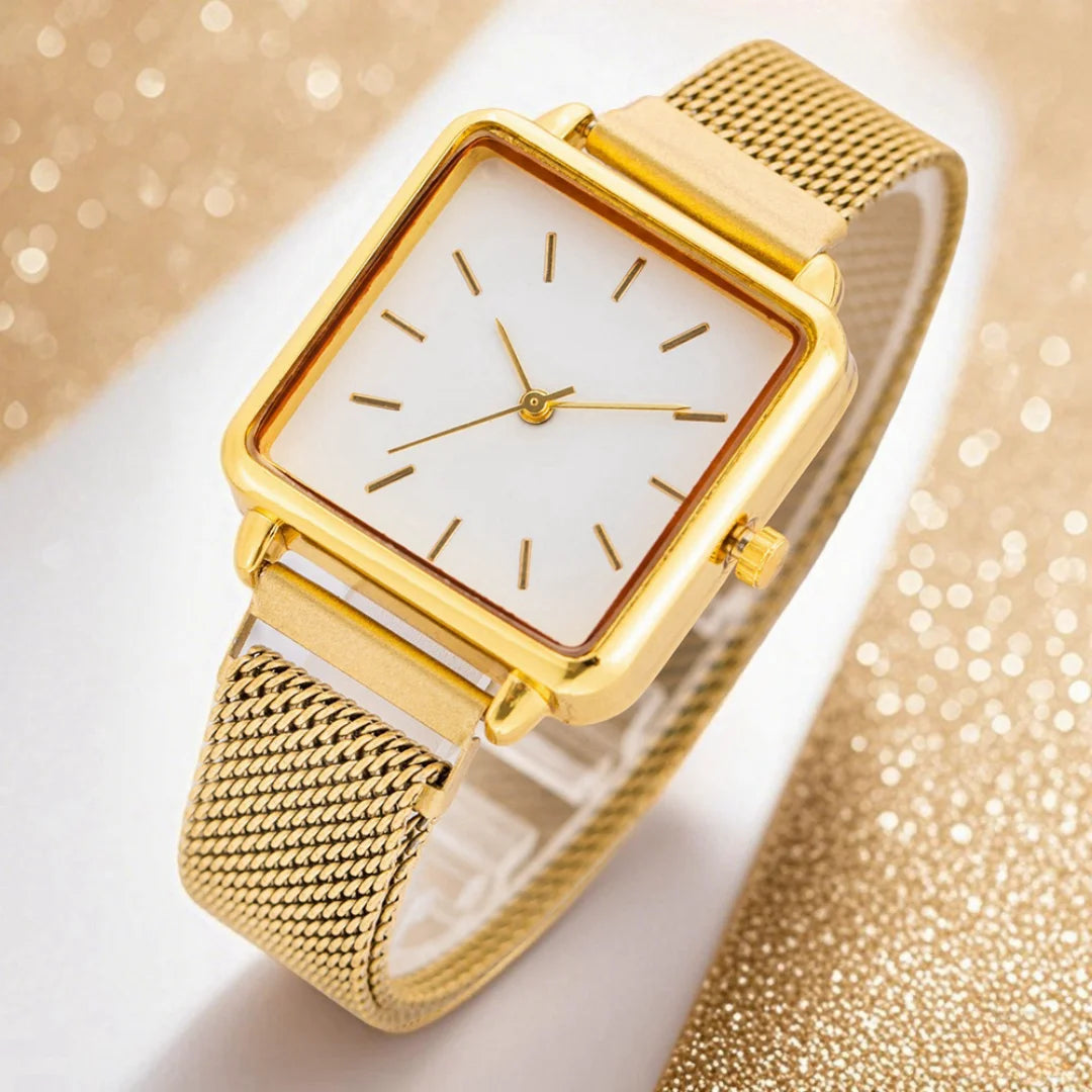Watch Diamond Dial Mesh Bracelet