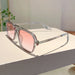 Square Sunglasses with UV400 Protection Frames - Grey Pink