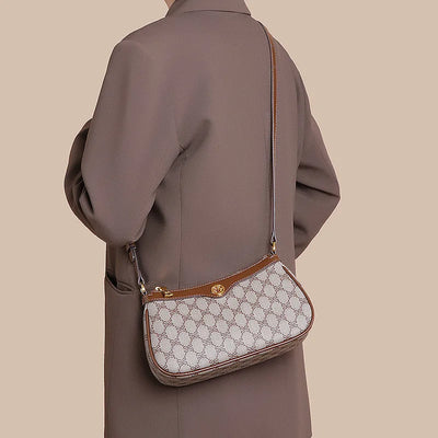 Retro Commuter Crossbody Bag With Vintage Monogram