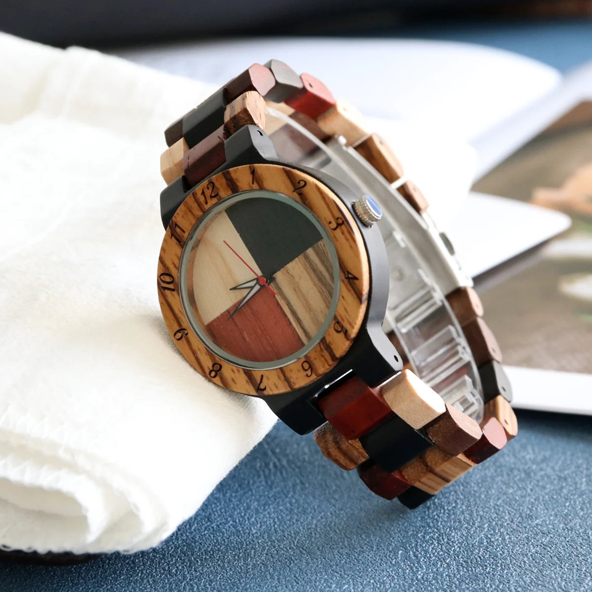 Woman Quartz Wristwatch Artisan Patchwork Dial