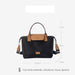 Embroidered Shoulder Bag With Convertible Strap Flair - Black