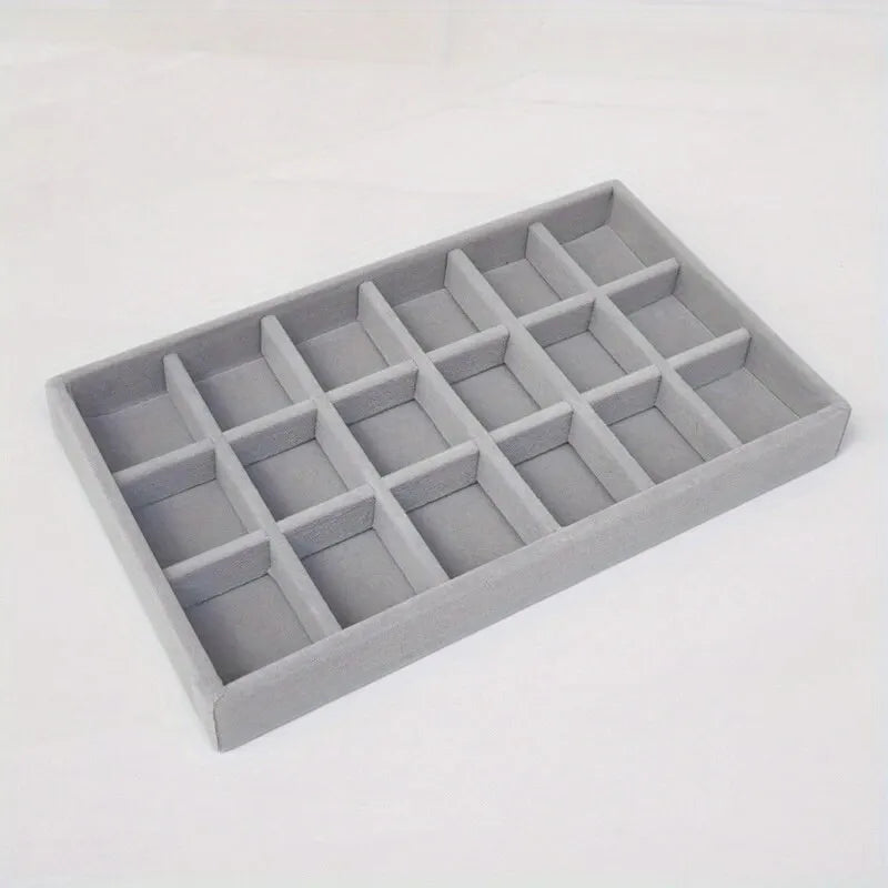Velvet Jewellery Display Tray with Compartments