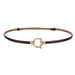 Minimalist Belt With Circular Ring Buckle For Everyday - Coffee