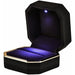 Luxury Ring Box with LED Light for Engagement - Black