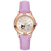 Cartoon Charm Dial Watch with Crystal Hearts Decorative - Purple
