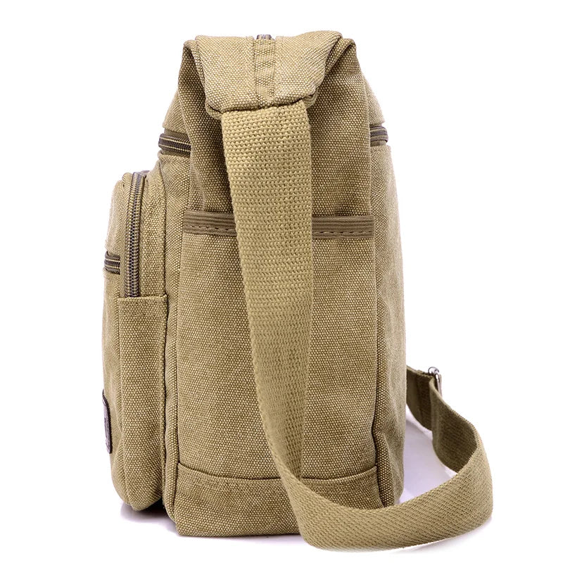 Canvas Crossbody Bag Multi Pocket