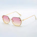 Sunglasses Square Frame with Gradient Lenses Elegance - Purple Yellow