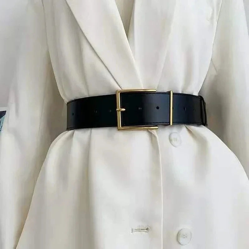 Belt with Square Buckle for Women Everyday Wear