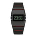 LED Digital Wristwatch Stopwatch Shock Resistant - Black Red