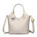 Handbag Soft Leather Microfiber Casual Tote Bag - Light Grey