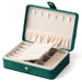 Elegant Velvet Jewelry Organizer Box Travel Use - Green