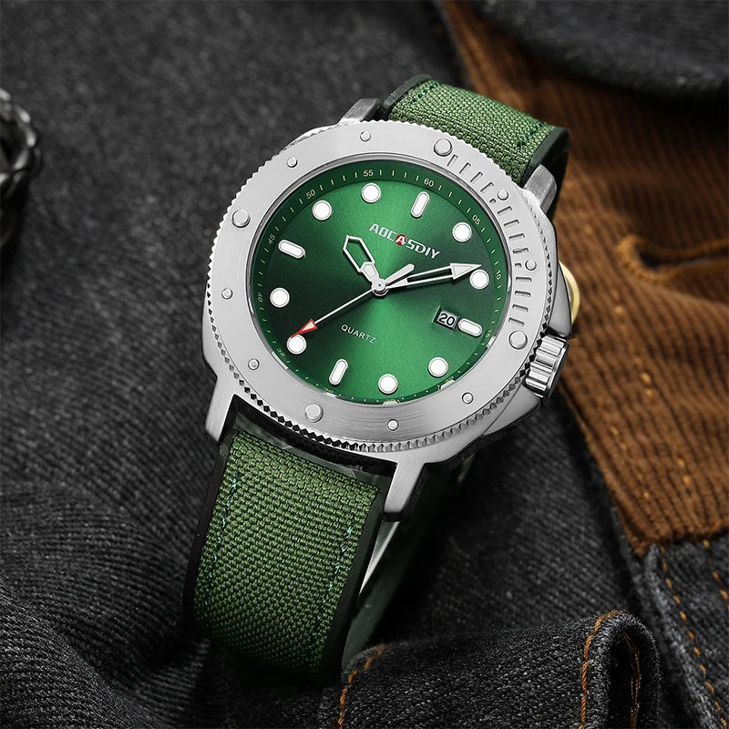 Quartz Wristwatch with Chronograph and Date Window