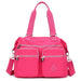 Top Handle Bag with Front Zip Pockets for Daily Use - Hot Pink