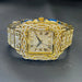 Square Wristwatch Quartz Movement Luxury Accessory - Gold