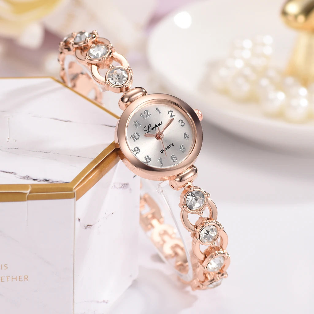 Elegant Bracelet Watch with Sparkling Link Band