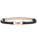 Luxurious Leaf Buckle Belt with Wide Strap Adjustable - Black V6
