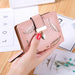 Leafcut Delicate Wallet With Strap Clasp And Charm - Light Pink