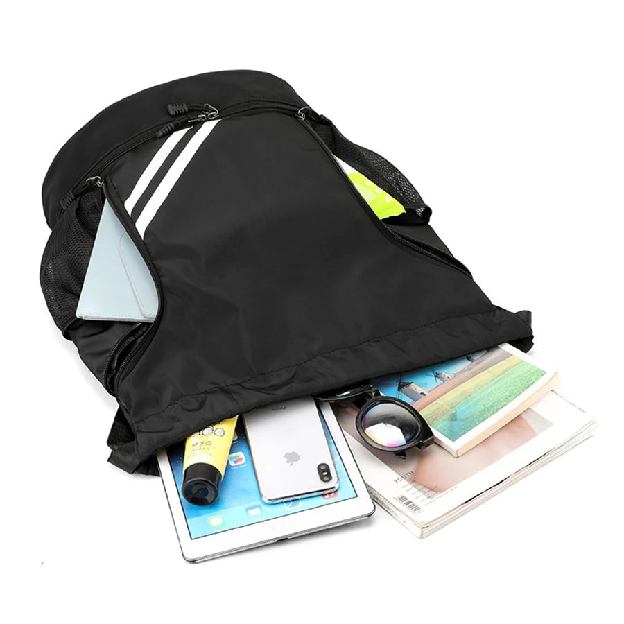Drawstring Gym Backpack with Side Mesh Pockets
