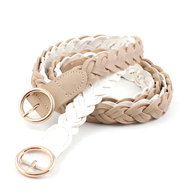 Lux Braided Belt with O Ring Buckle for Women