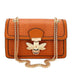 Crocodile Print Crossbody Bag Bee Lock Charm Chain - Brown