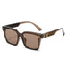 Luxurious Square Framed Sunglasses With Monogram Accent - Light Brown