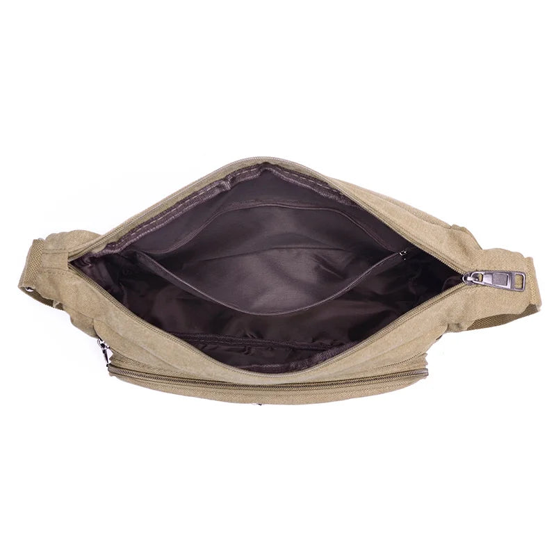 Canvas Crossbody Bag Multi Pocket