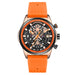 Sport Chronograph Skeleton Watch Open Heart Dial - Orange