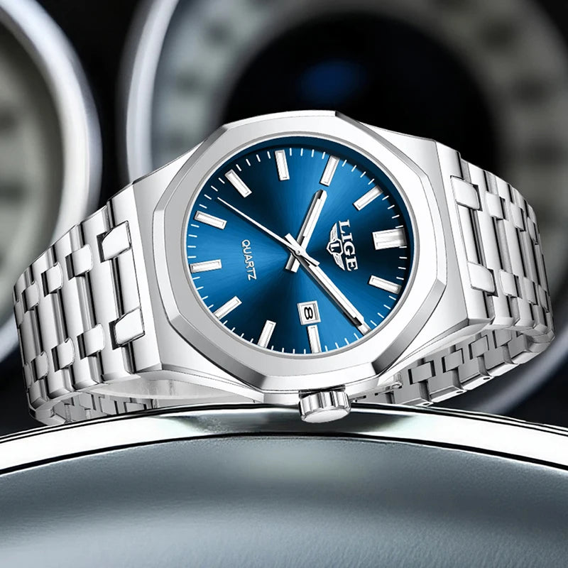 Stainless Steel Quartz Wristwatch Water Resistant