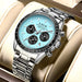 Chronograph Stainless Steel Watch with Water Resistance - Sky Blue