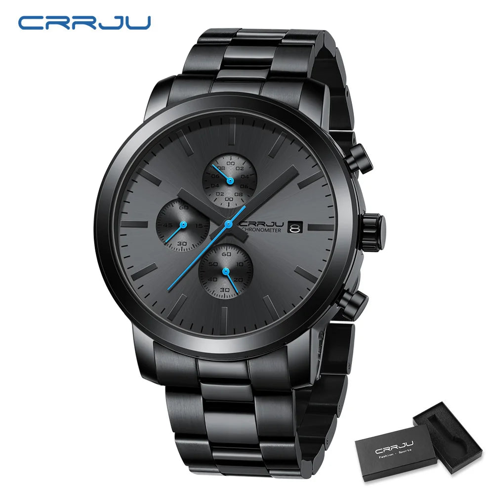 Monolithic Chronograph Dial Wristwatch with Date Window