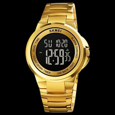 Digital Wristwatch with LED Display Countdown Timer - GD/BK