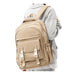 High Capacity Student Backpack with Laptop Pocket - Khaki