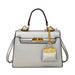 Lockable Satchel With Charm Pouch And Chain Accent Pro - Silver