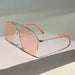 Aviator Sunglasses with Double Bridge Design - Champagne