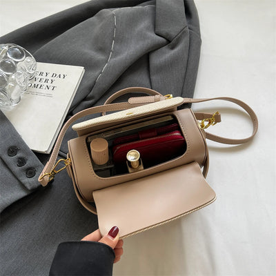 Boxy Mini Crossbody Bag With Hasp Closure in Pure Style