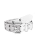 Belt Studded PU Leather Chain with Star Grommets - StarElet White