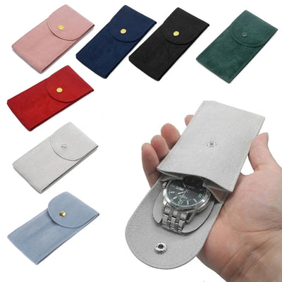 Portable Flannelette Watch Pouch Case for Single Watch