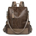 Womens Fashion Backpack with Multi Pocket Design - Coffee